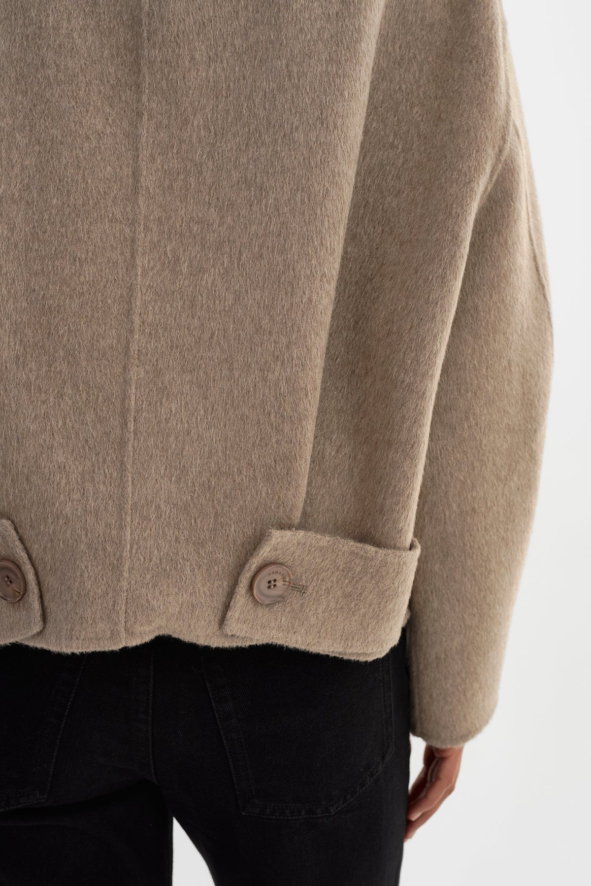 LAMARQUE - McKenna Cropped Wool Jacket in Heather Taupe