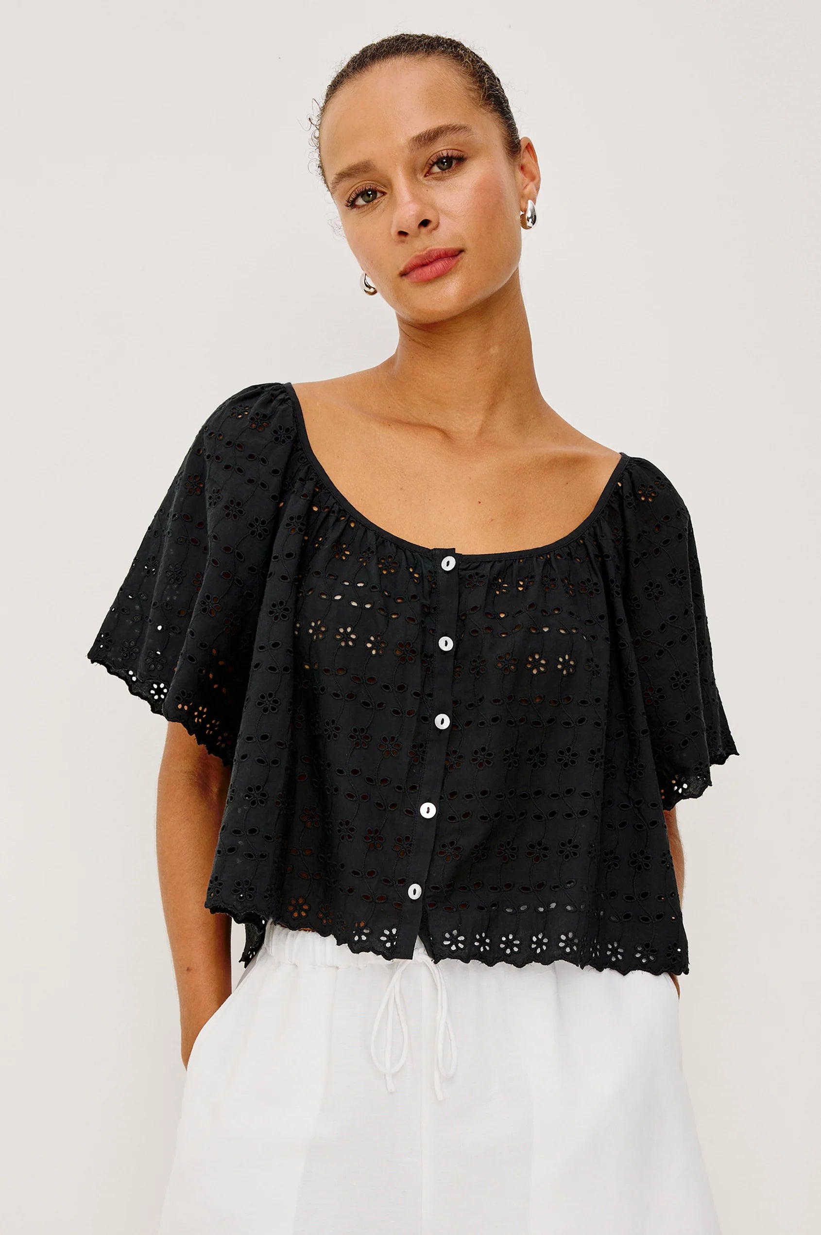 Rails - Miller Shirt in Black Eyelet