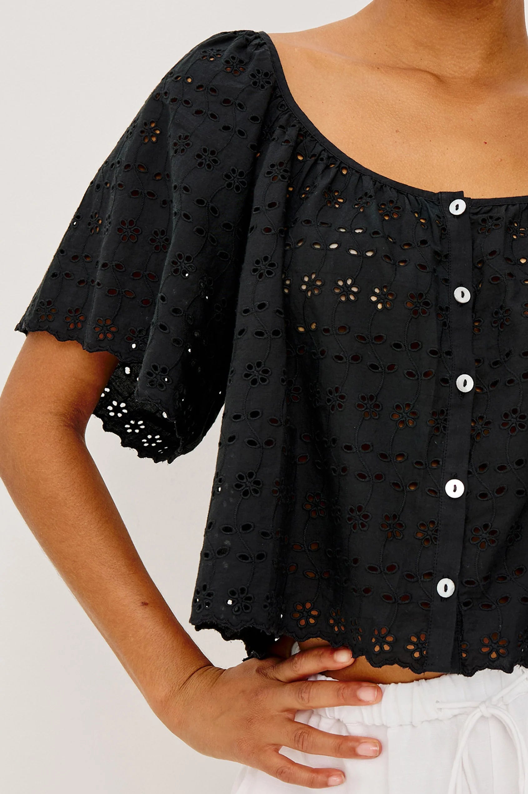 Rails - Miller Shirt in Black Eyelet