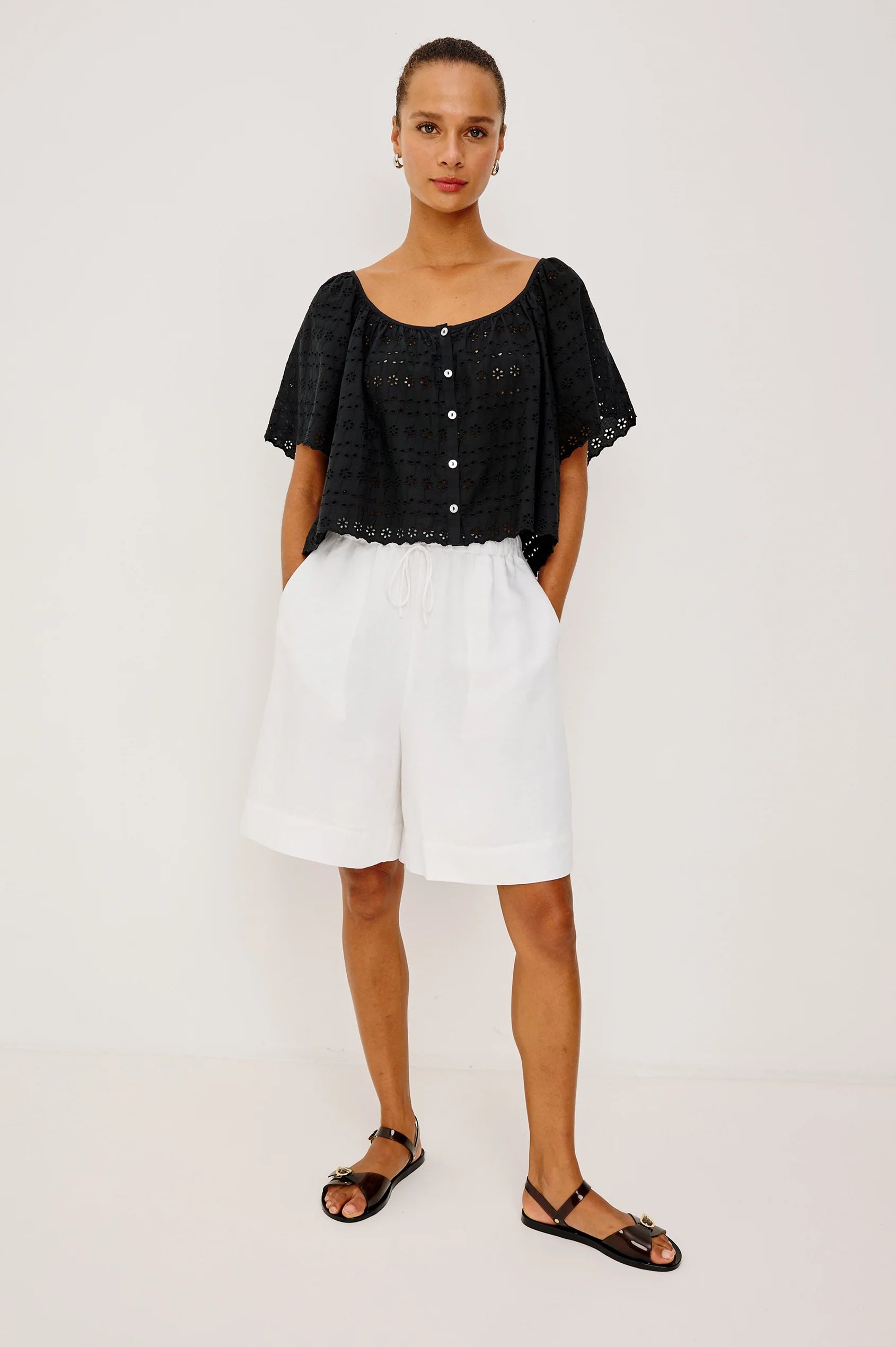Rails - Miller Shirt in Black Eyelet
