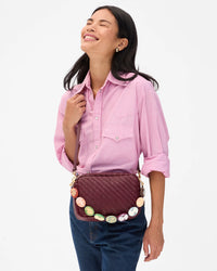Clare V. - Shortie Strap in Multi Colour Cameo