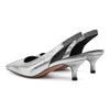 Woden/Shoe The Bear - Maxine Slingback Leather Heel in Silver Metallic