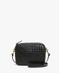 Clare V. - Midi Sac in Woven Diagonal Black