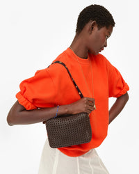 Clare V - Mid Sac - Rattan - Chocolate