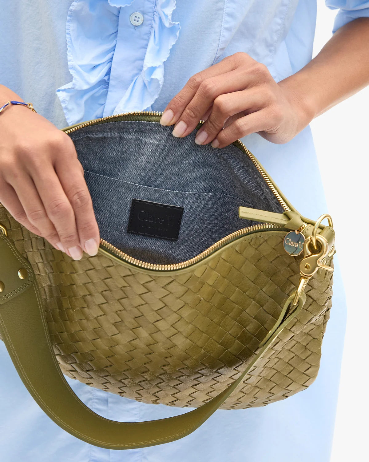 Clare V - Moyen Messenger - Olive