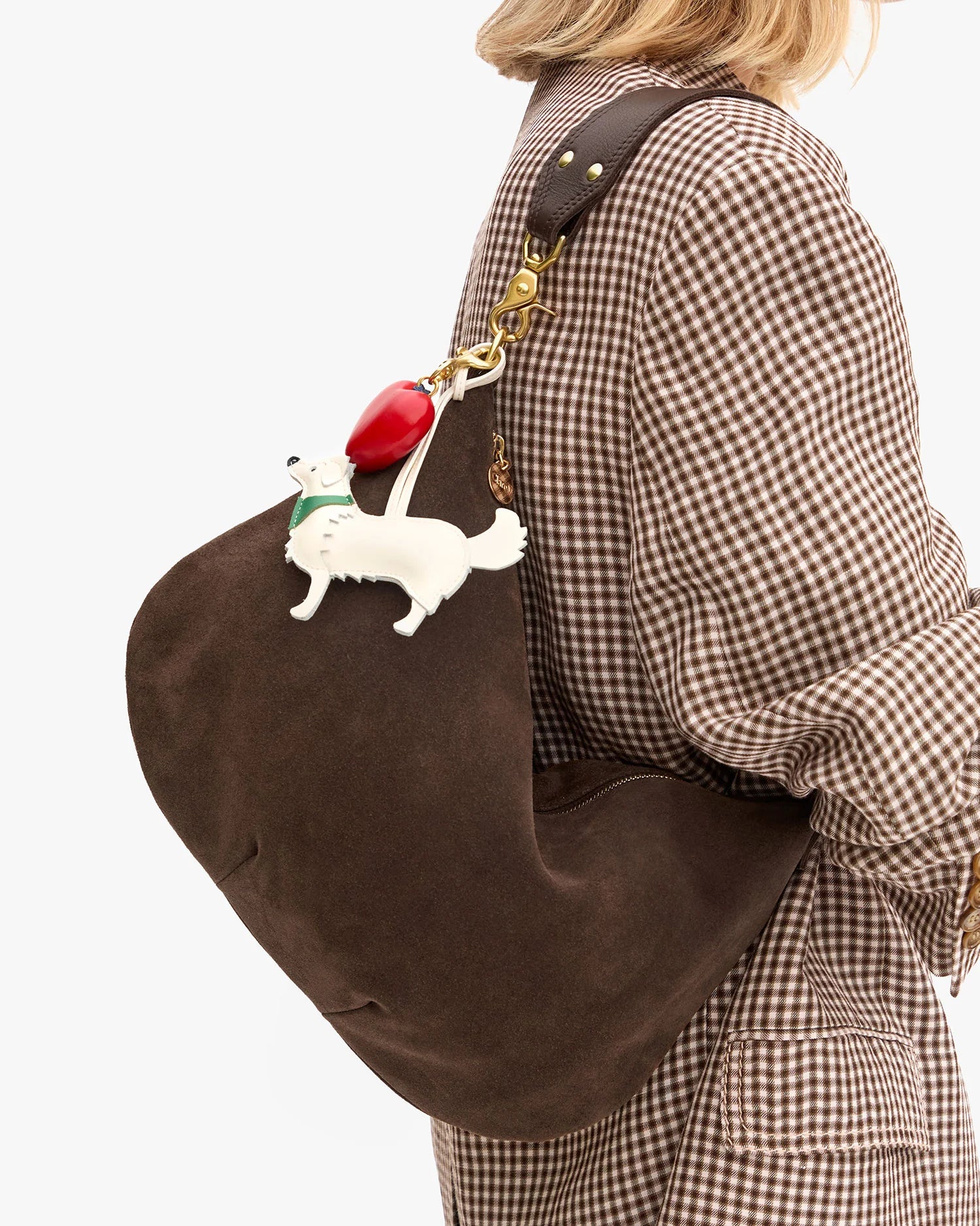 Clare V. - Moyen Messenger in Suede Chocolate