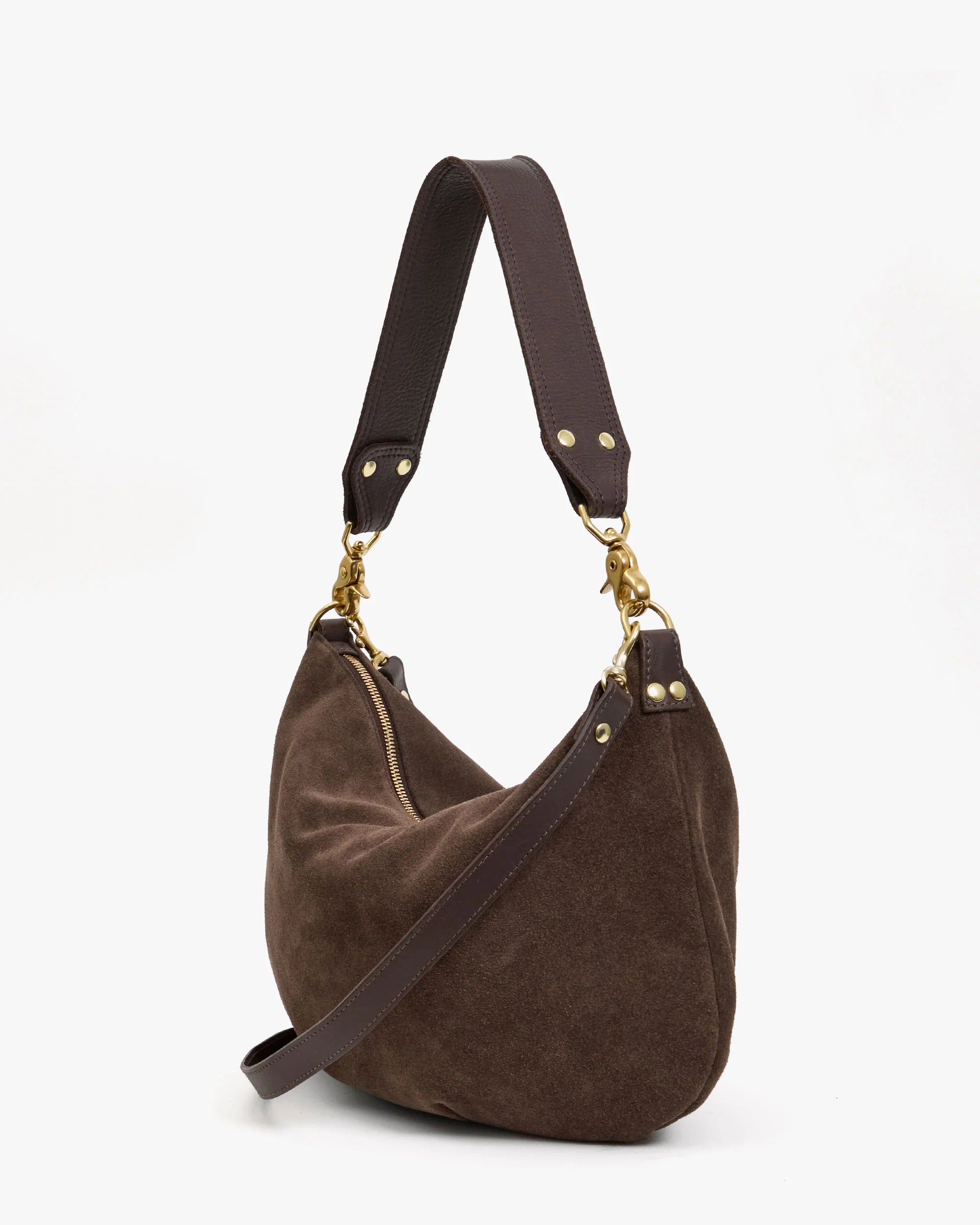 Clare V. - Moyen Messenger in Suede Chocolate