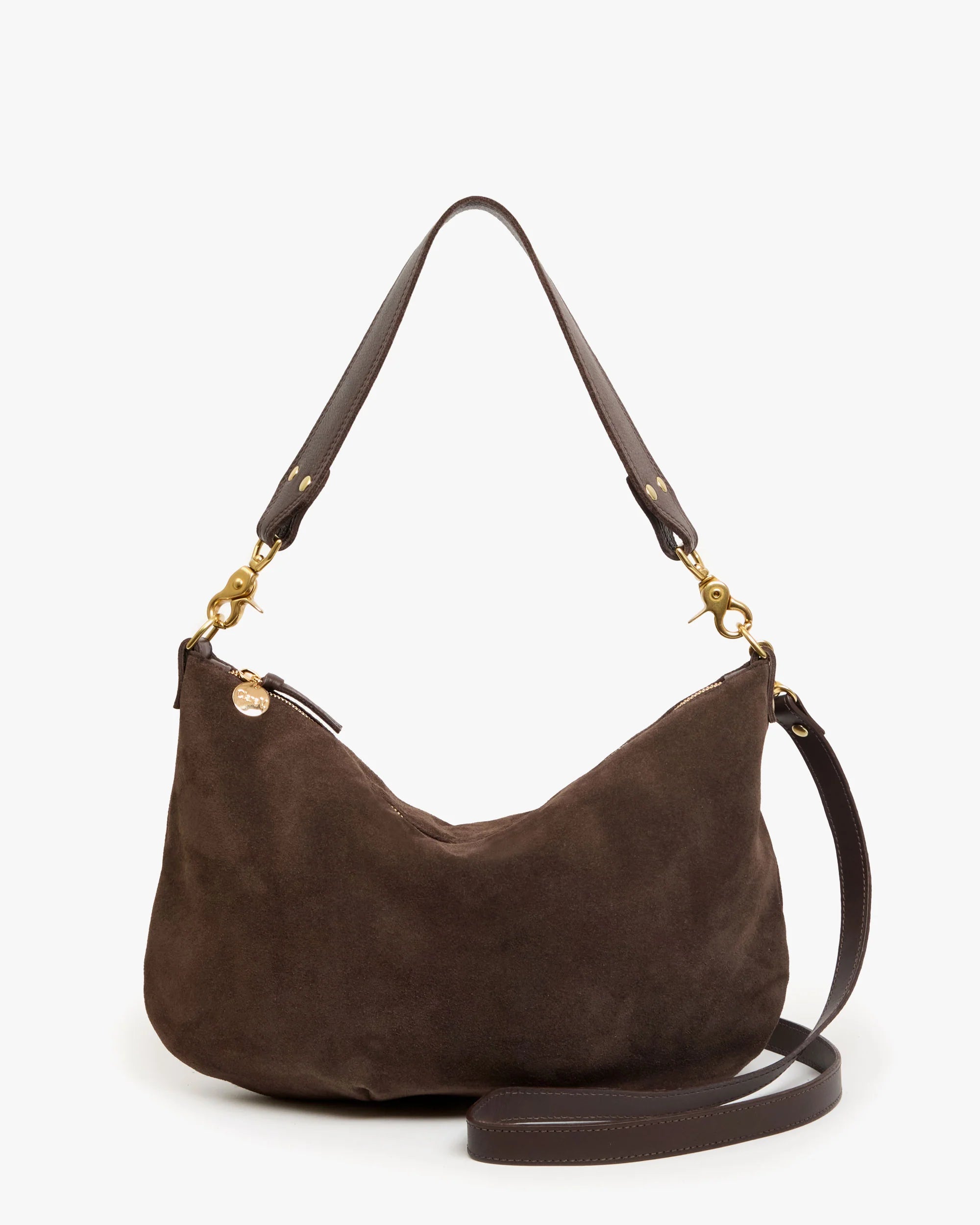 Clare V. - Moyen Messenger in Suede Chocolate
