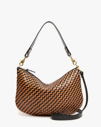 Clare V. - Moyen Messenger in Woven Zig-Zag Black/Natural