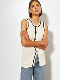 LINE Knitwear - Mia -Knit Vest Top in Pebbled Shore
