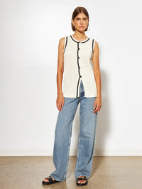 LINE Knitwear - Mia -Knit Vest Top in Pebbled Shore