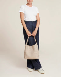NAGHEDI - Nomad Medium Hobo in Ecru