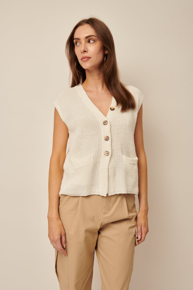 LINE Knitwear - Olive Knit Vest