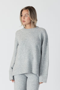 Lyla & Luxe - Ollie Luxe - Eco Crewneck Sweater w/Pocket in Light Grey