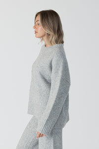 Lyla & Luxe - Ollie Luxe - Eco Crewneck Sweater w/Pocket in Light Grey