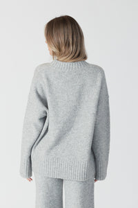 Lyla & Luxe - Ollie Luxe - Eco Crewneck Sweater w/Pocket in Light Grey