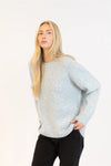 Lyla & Luxe - Opal Crewneck Pullover in Blue/Green Marl