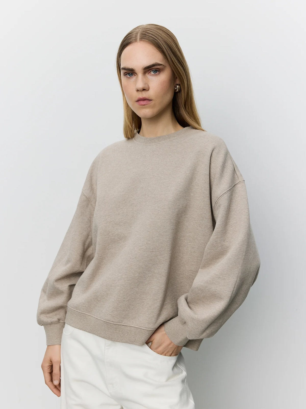 Sofie Schnoor - OTILASW Printed Sweatshirt in Light Brown