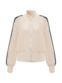 Sanctuary - Open Stitch Track Jacket in Collagen/Black