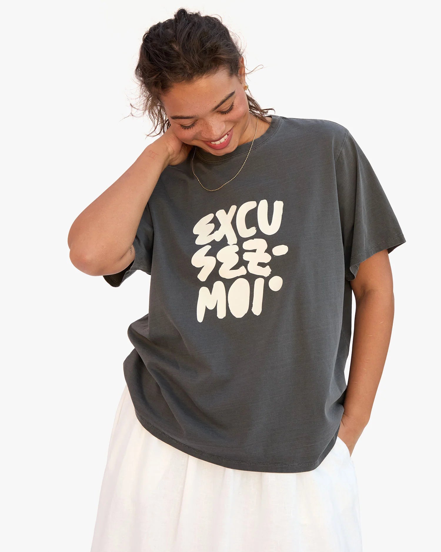 Clare V. - Original Tee in Excusez Moi Faded Black