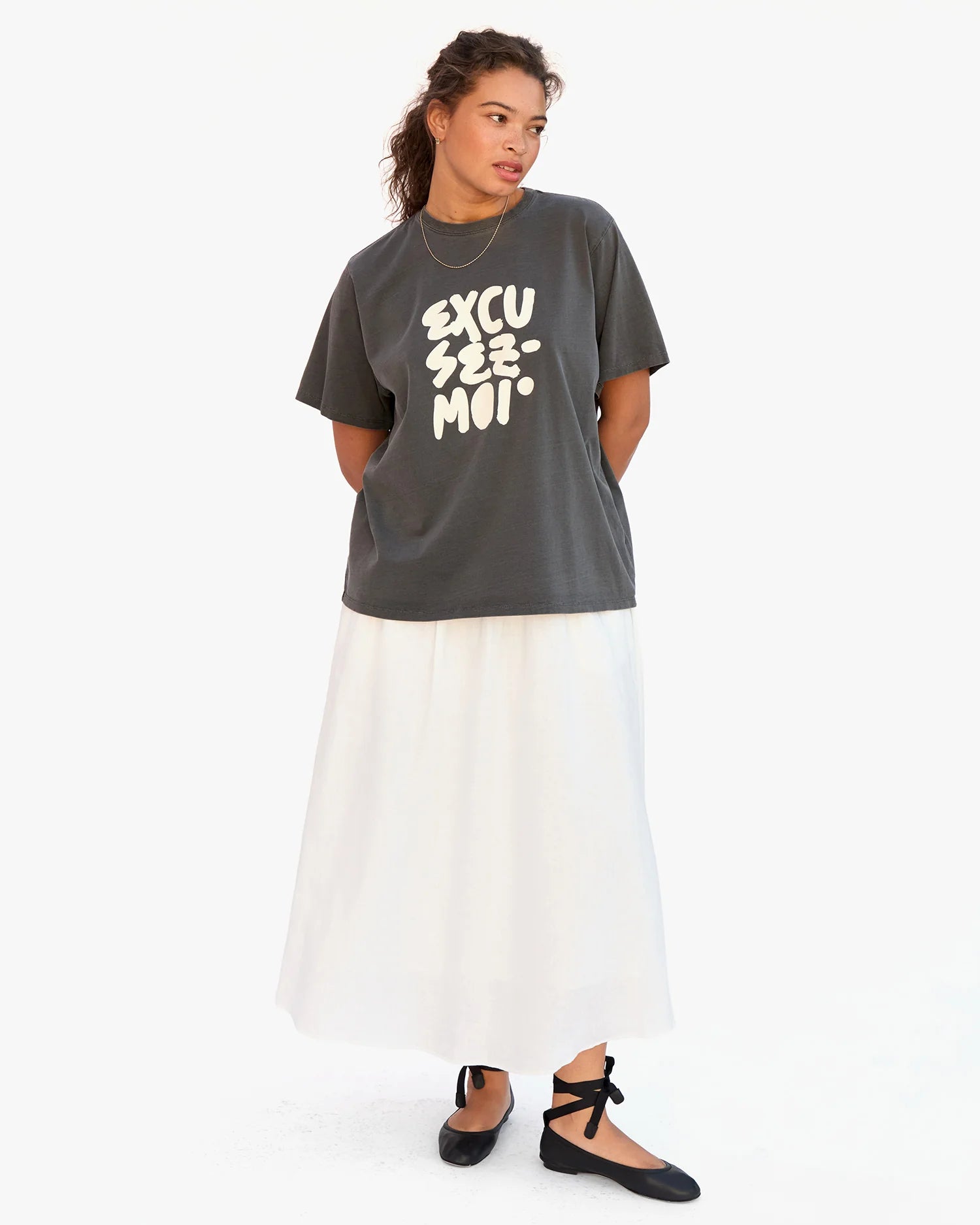 Clare V. - Original Tee in Excusez Moi Faded Black