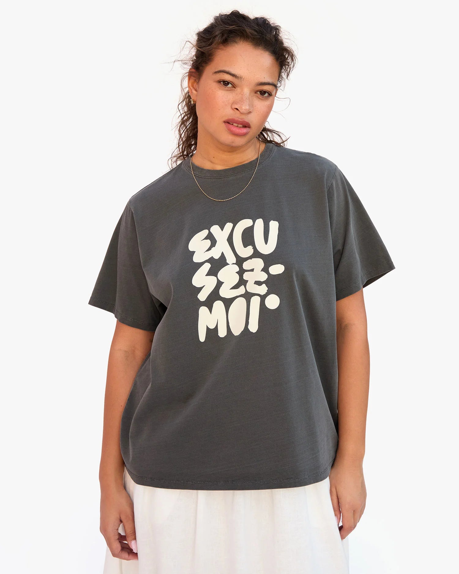 Clare V. - Original Tee in Excusez Moi Faded Black