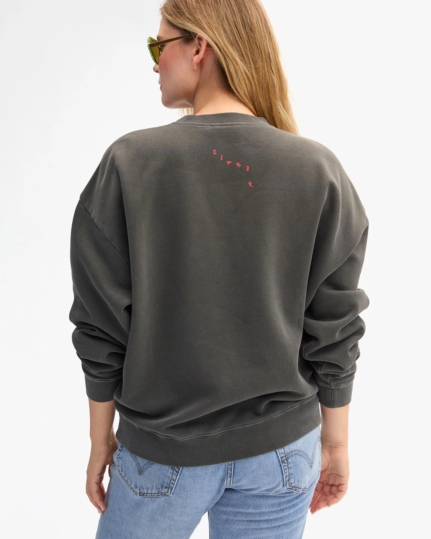 Clare V. - Avant Garde Oversized Sweatshirt in Faded Black