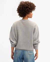 Clare V. - Grand Block Ciao Oversized Sweatshirt in Grey Melange