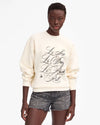 Clare V - Oversized Sweatshirt - Cream w/ Black Le Sex Le Drugs Le Rock 'n' Roll