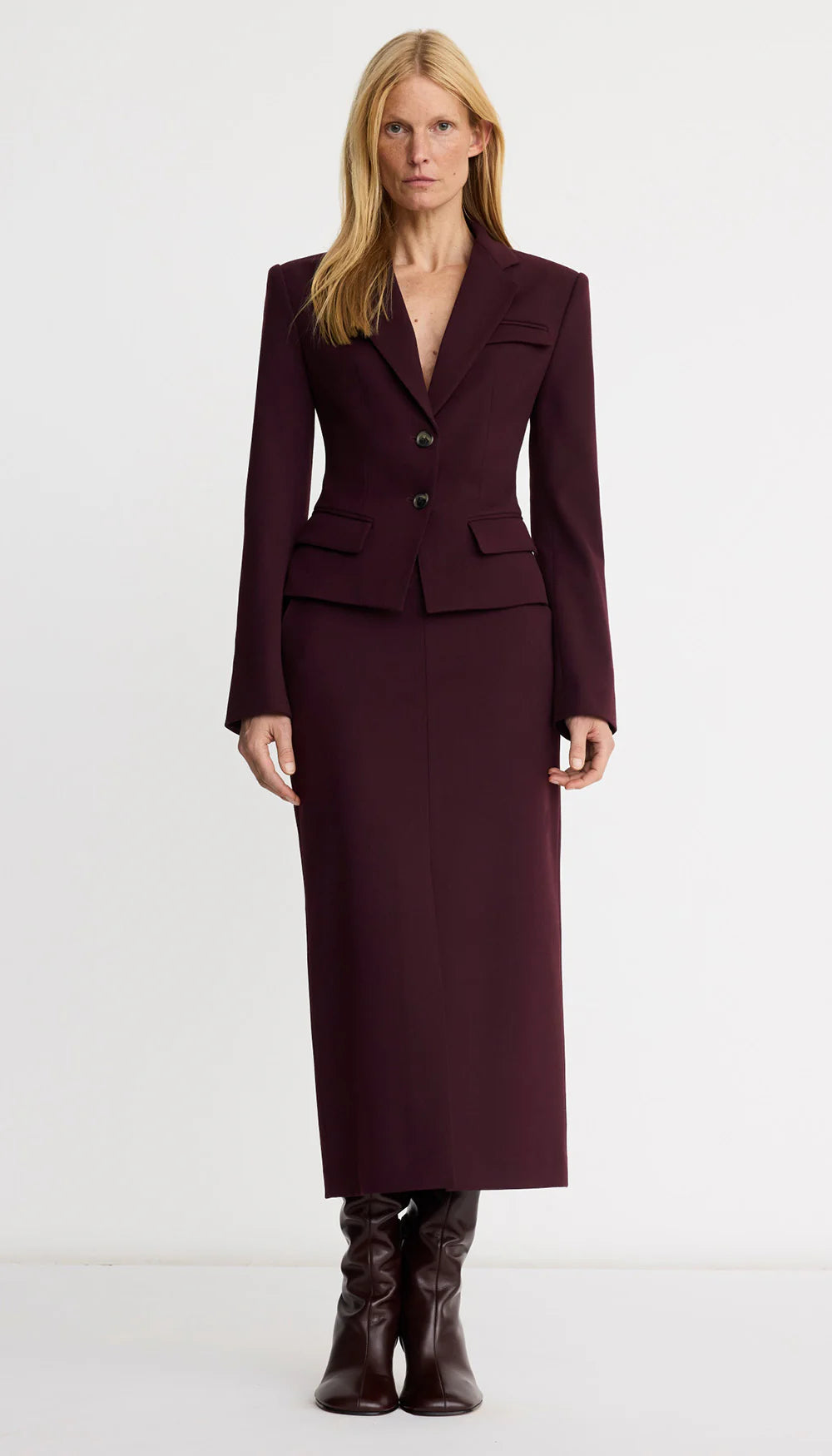 Smythe - Two Button Tilie Blazer in Plum