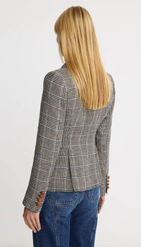Smythe - Patch Pocket One Button Blazer in Classic Glen Check