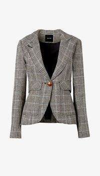 Smythe - Patch Pocket One Button Blazer in Classic Glen Check