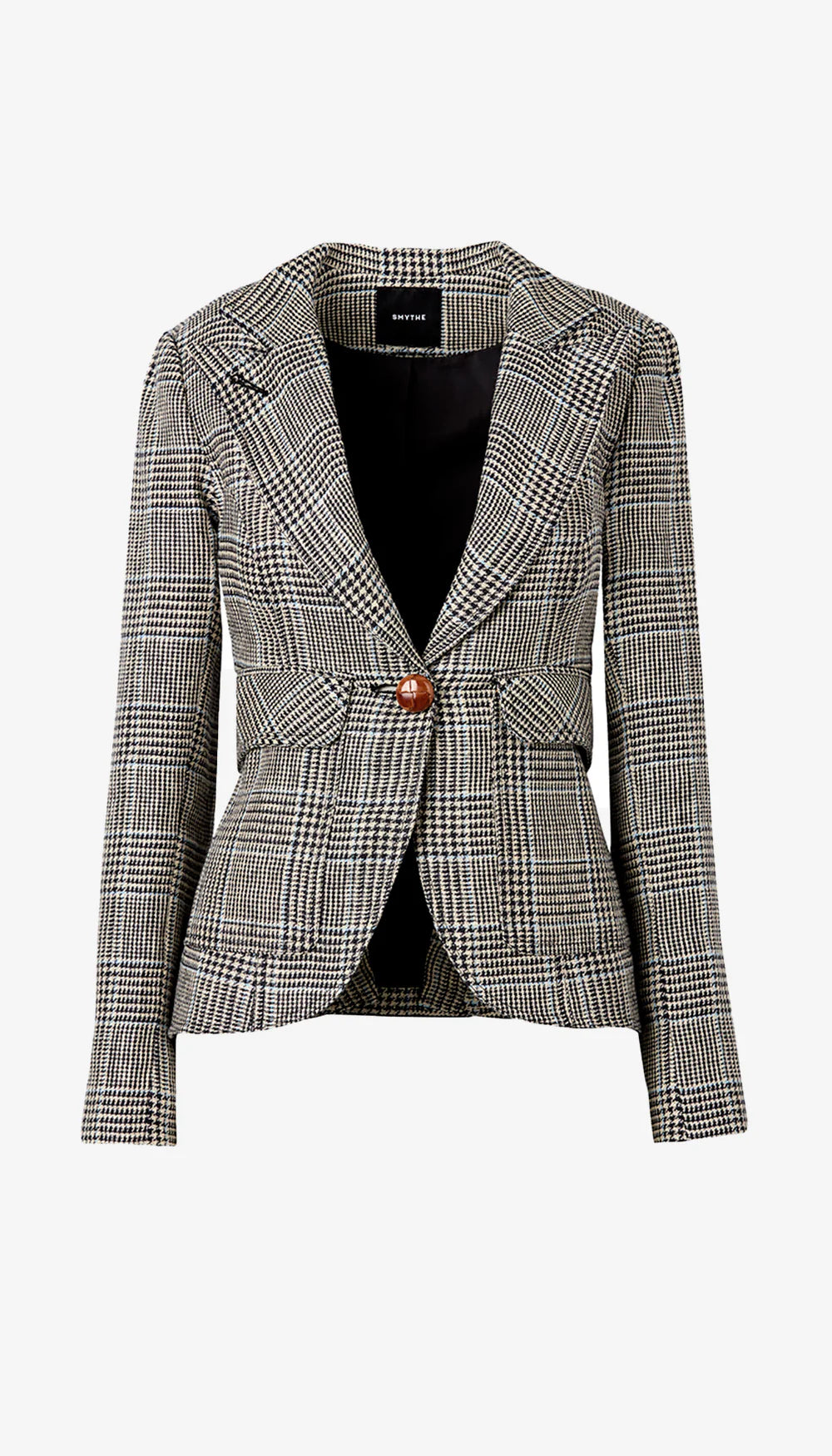 Smythe - Patch Pocket One Button Blazer in Classic Glen Check