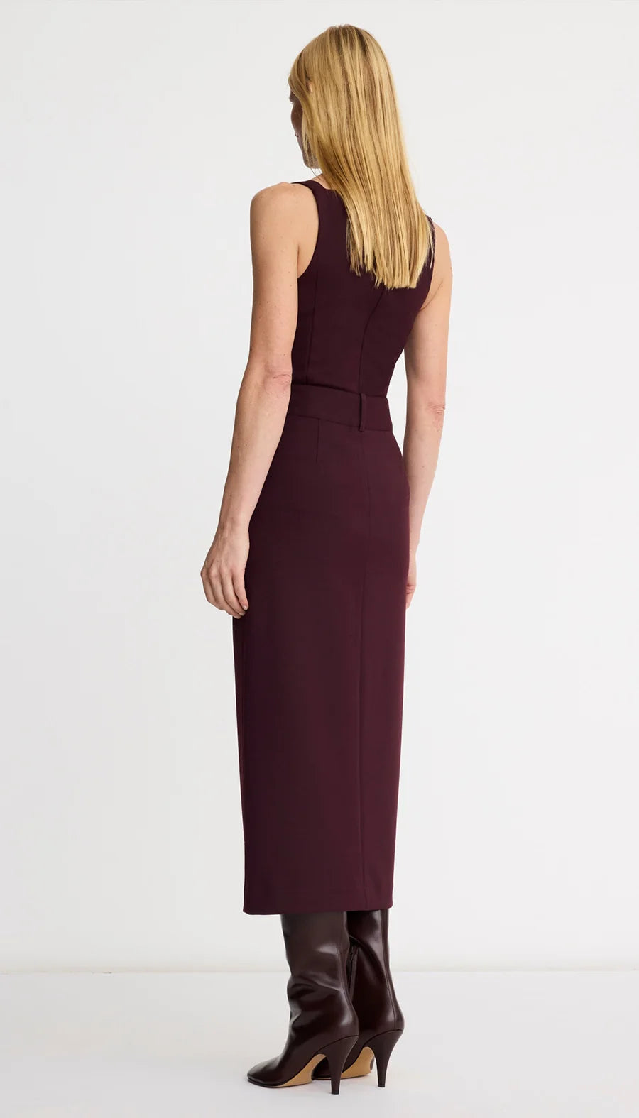 Smythe - Front Slit Trouser Skirt in Plum