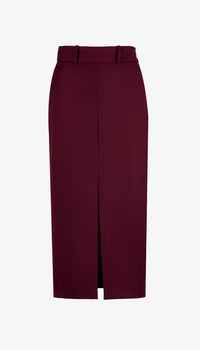 Smythe - Front Slit Trouser Skirt in Plum