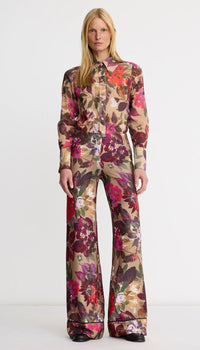 Smythe - Point Collar Shirt in Tan Floral
