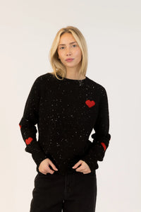 Lyla & Luxe - Philippa Pullover in Black/White Fleck