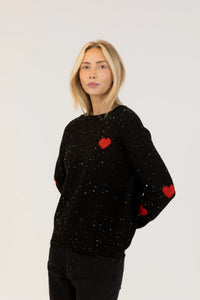 Lyla & Luxe - Philippa Pullover in Black/White Fleck
