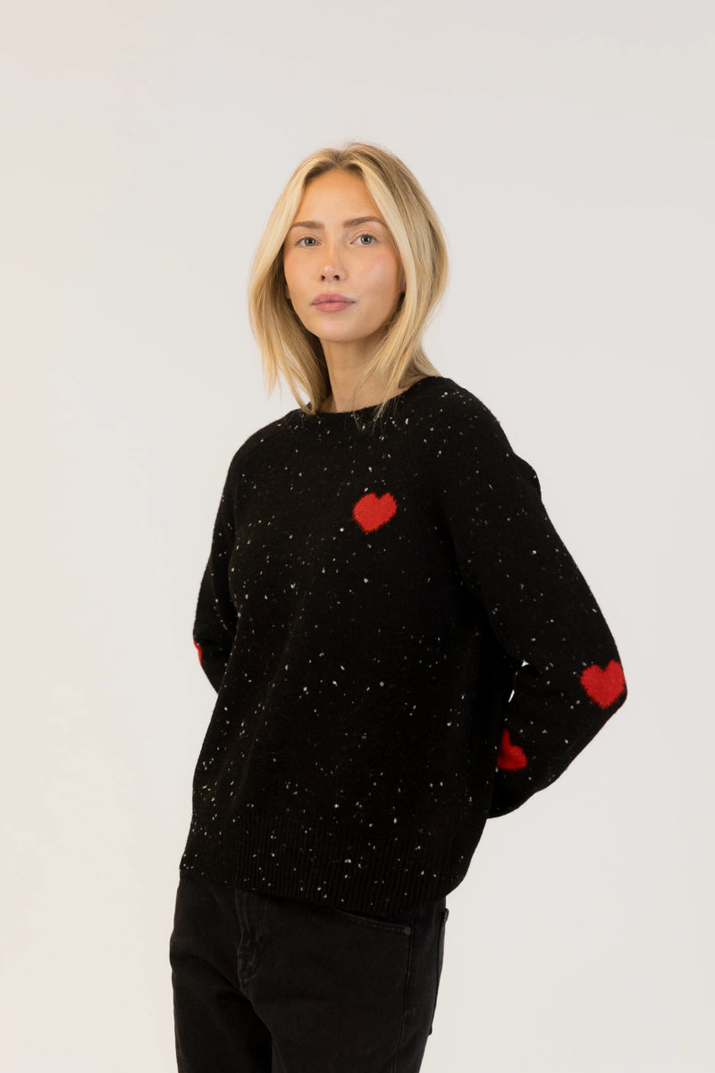 Lyla & Luxe - Philippa Pullover in Black/White Fleck