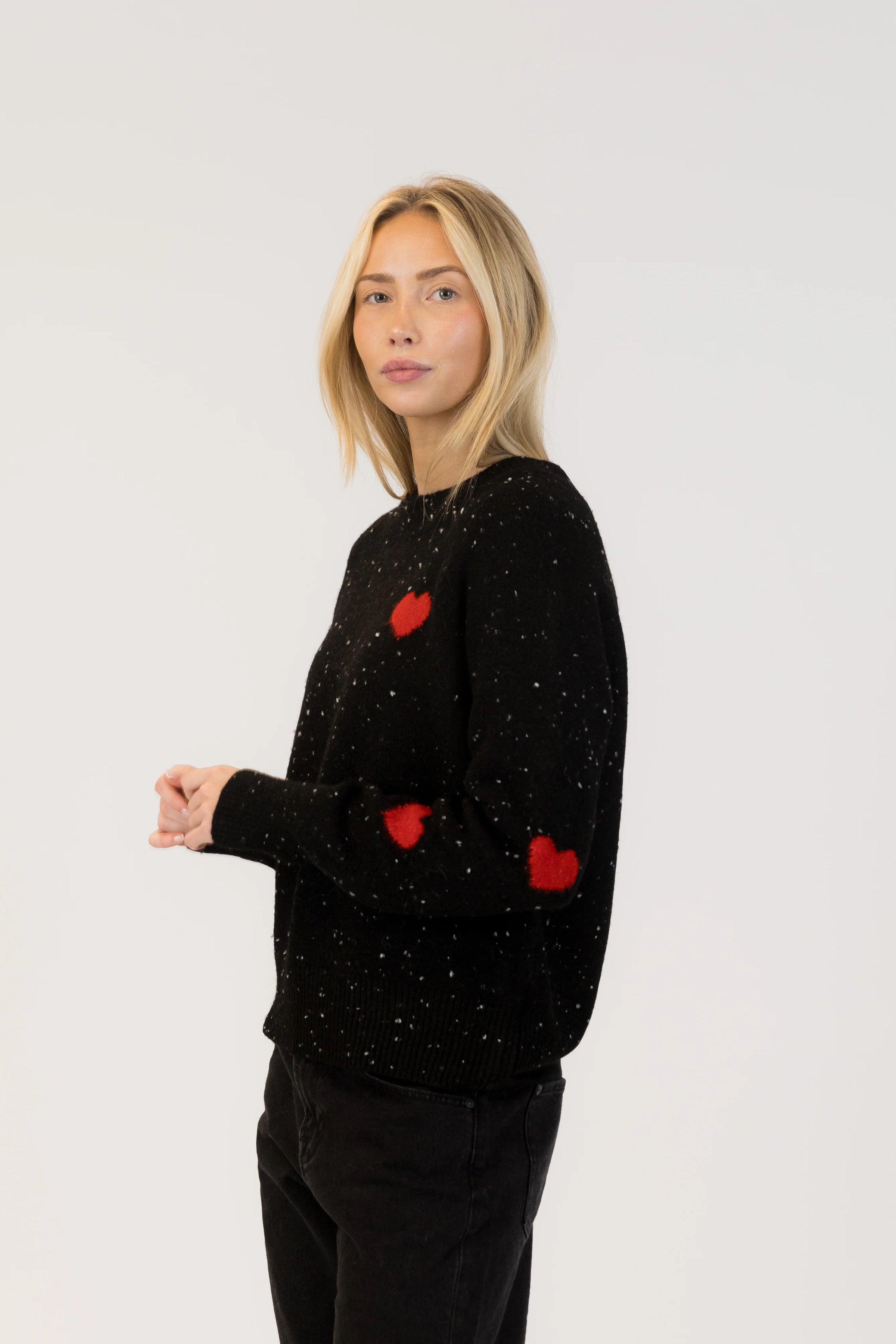 Lyla & Luxe - Philippa Pullover in Black/White Fleck