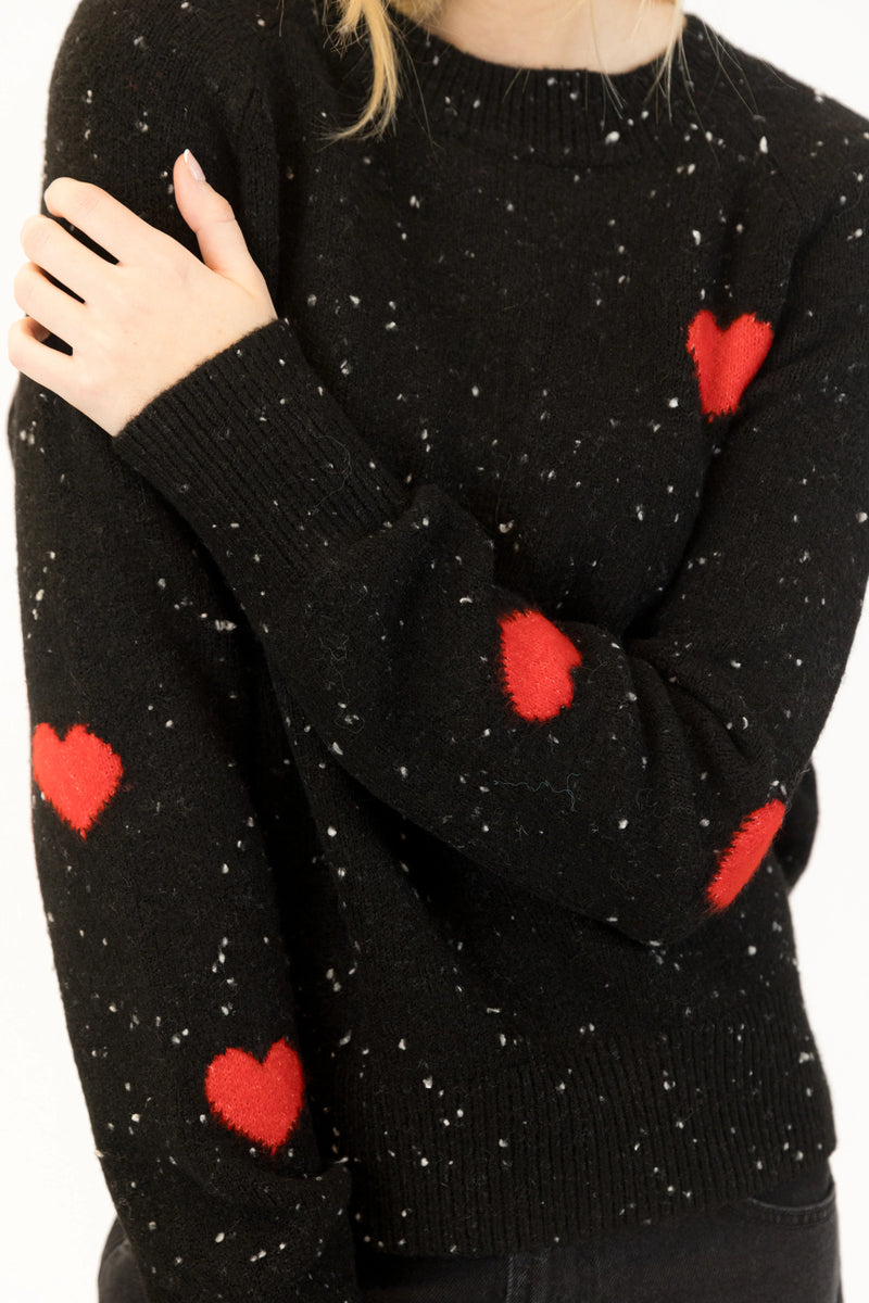 Lyla & Luxe - Philippa Pullover in Black/White Fleck