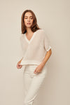 LINE Knitwear - Piper - Short Sleeve Knit V-Neck Pullover