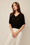 LINE Knitwear - Piper - Short Sleeve Knit V-Neck Pullover