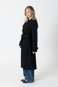 Lyla & Luxe - Preston - Knit Trench Coat in Black