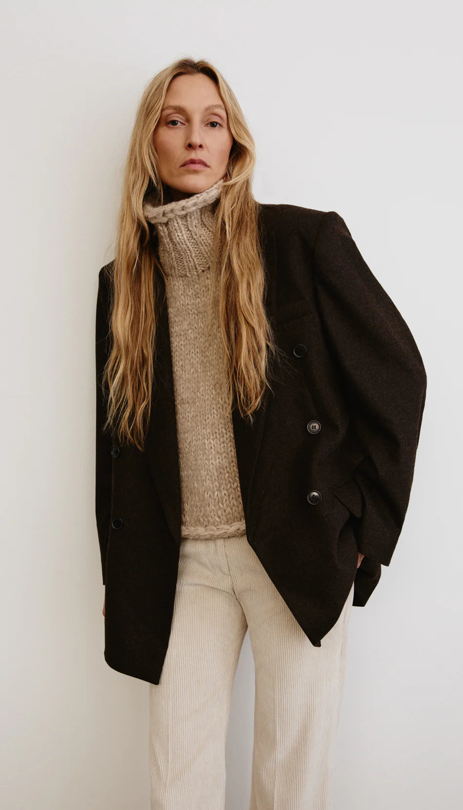Smythe - DB Peaked Lapel Blazer in Tobacco