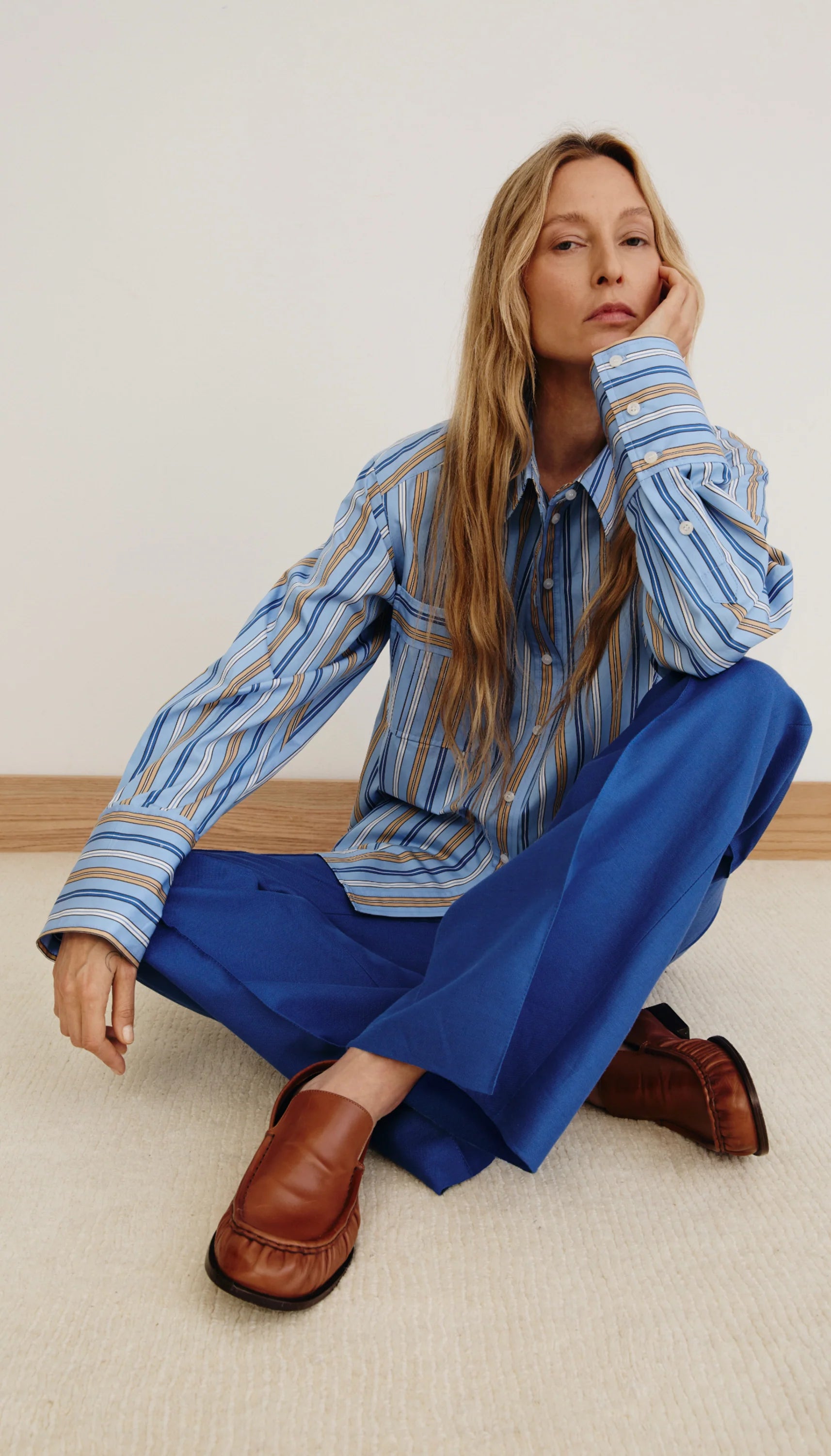 Smythe - Classic Relaxed Shirt in Blue Multi