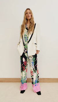 Smythe - Taped db Peaked Lapel Blazer in Ivory