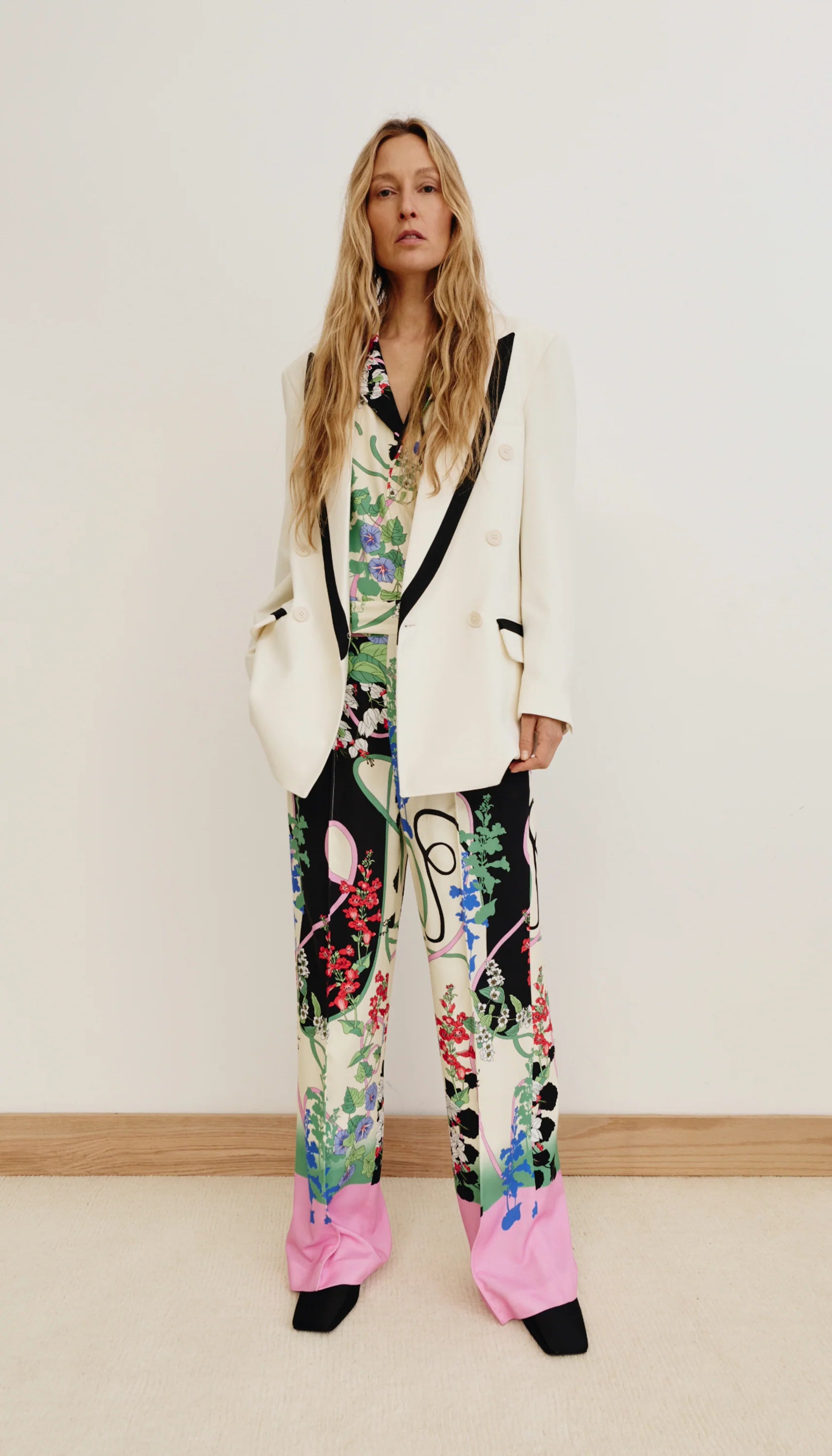 Smythe - Taped db Peaked Lapel Blazer in Ivory