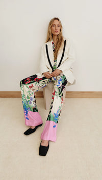 Smythe - Taped db Peaked Lapel Blazer in Ivory