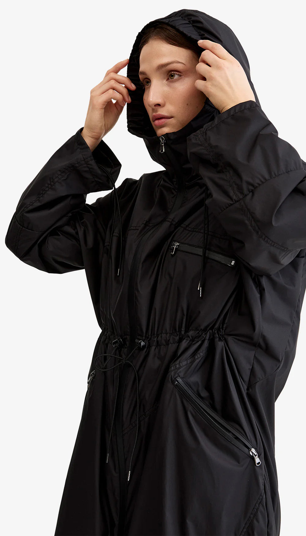 Smythe - Drawstring Rain Shell in Black